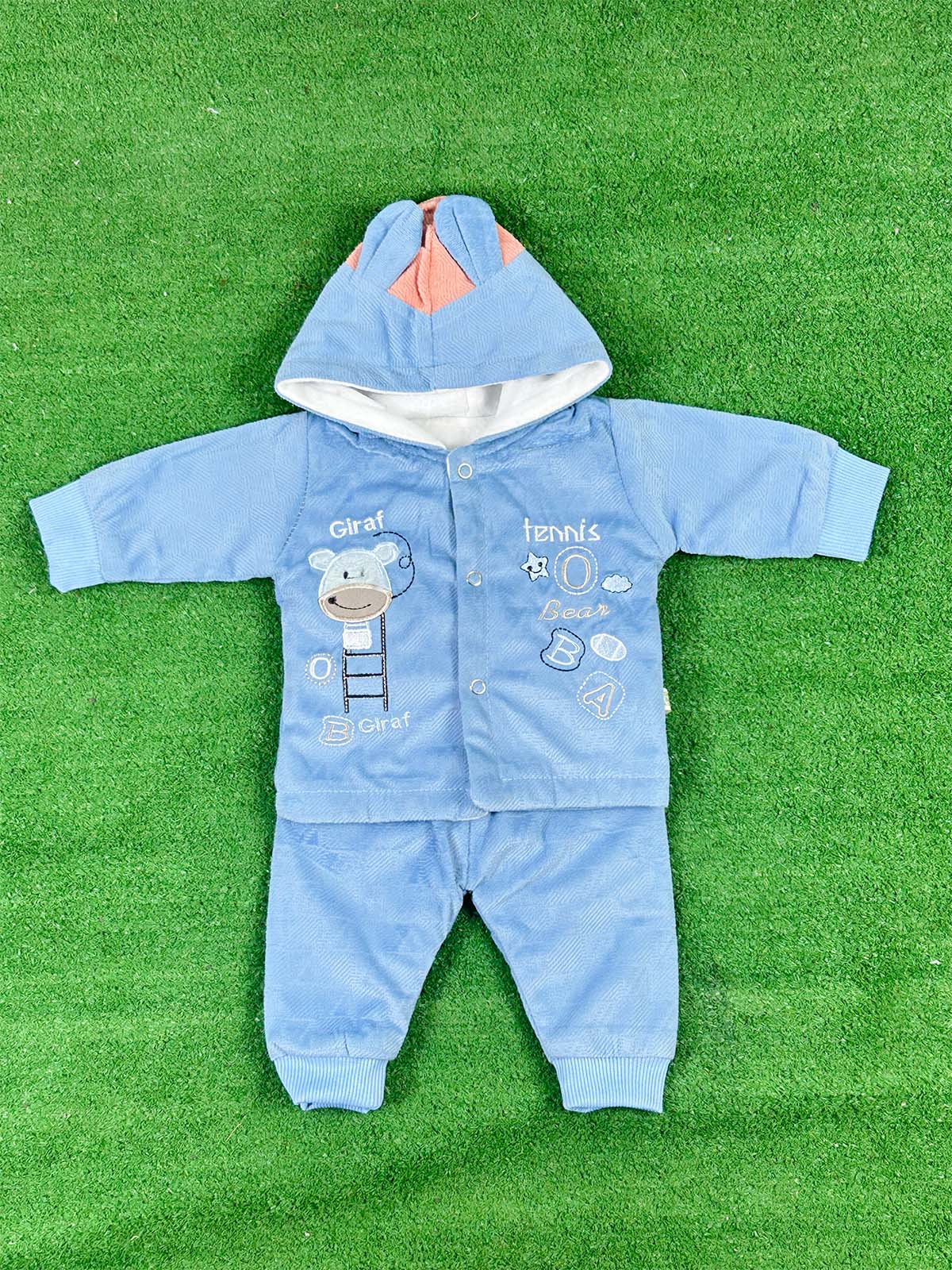 0Mth - 3Mth Fleece Blue Suit For Newborns NBS646