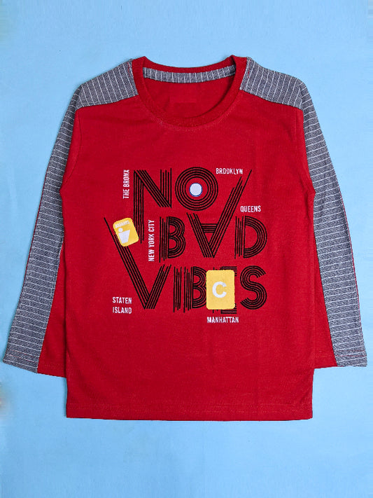 5Yrs - 10Yrs NBV Maroon T-Shirt For Boys SK BTS11