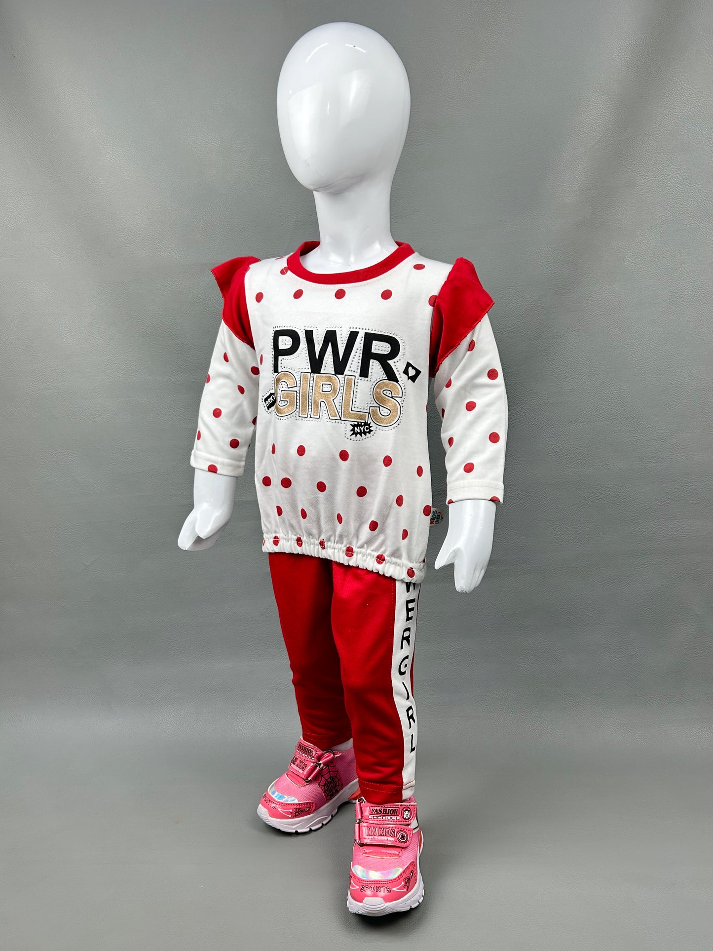 1Yr - 4Yrs PWR Red Suit For Girls SK GS116