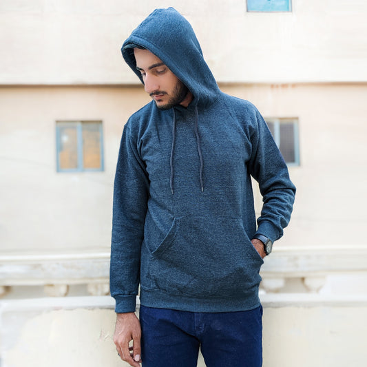 Dark Blue Plain Pullover Hoodie Unisex MM MH10