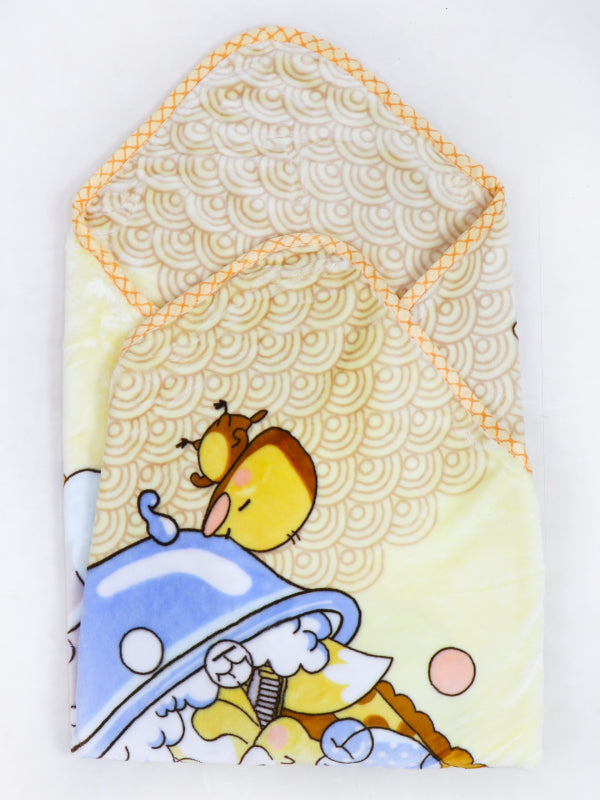 NBHB03 BB Newborn Hooded Blanket Giraffe Light Yellow