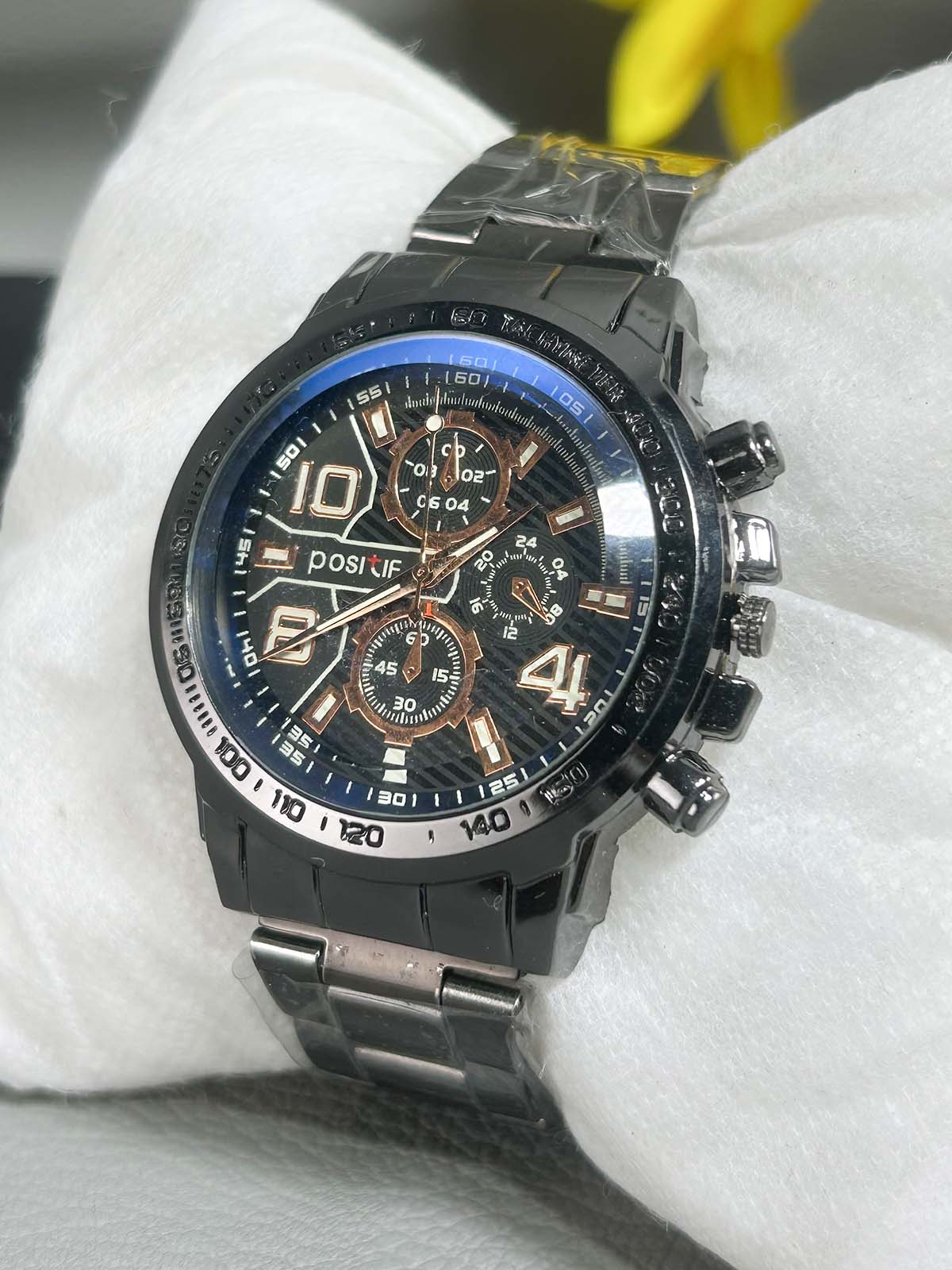 Black Stainless Steel Watch For Men MW157