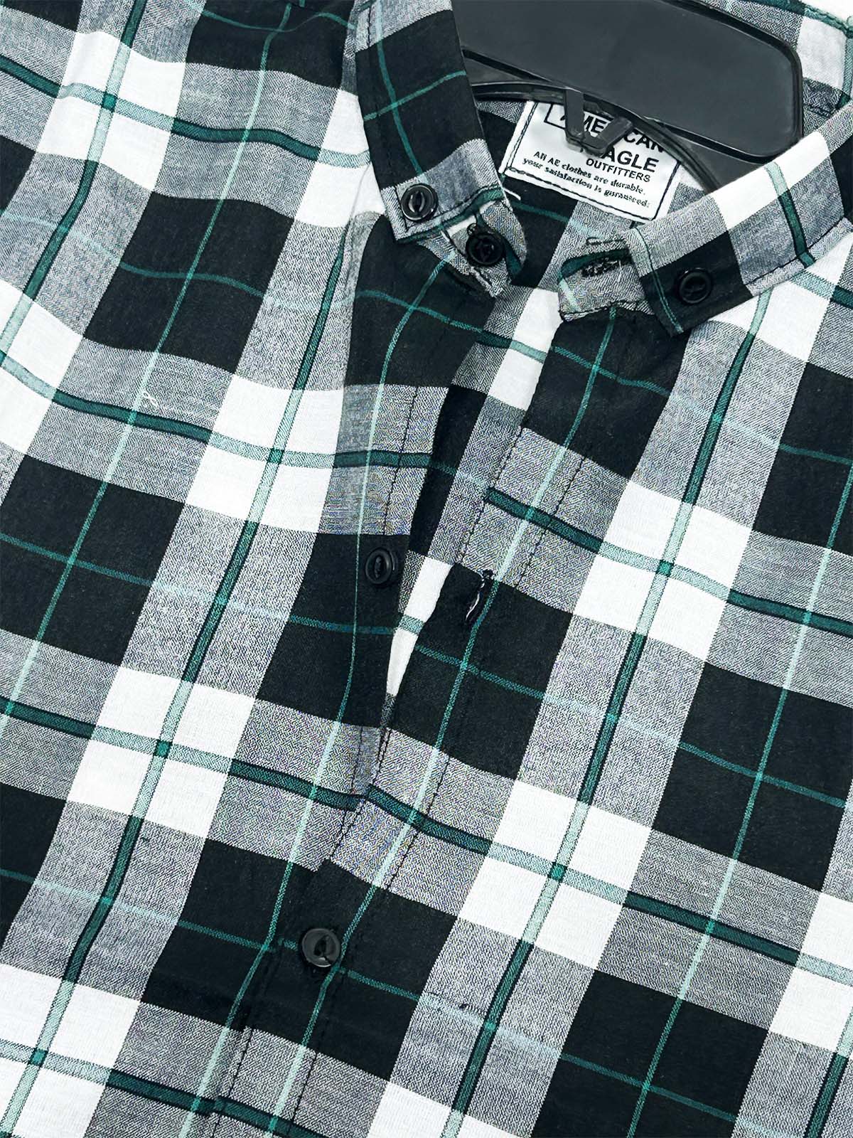 Black Checks Casual Shirt For Men MCS132
