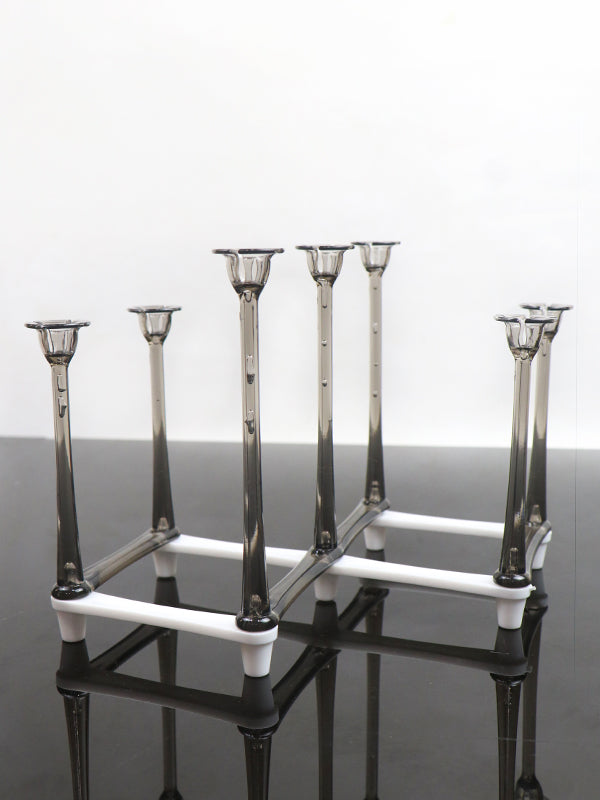 Foldable Glass Stand & Candle Stand Black