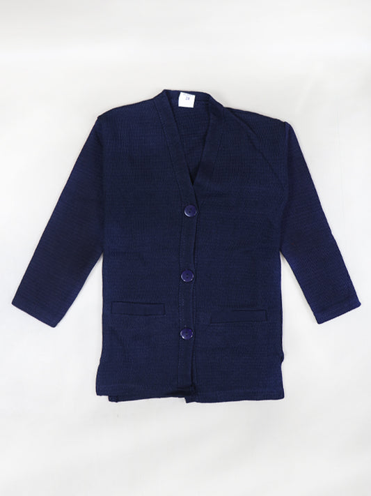 GS01 SH Plain Girls Sweater 4Yrs - 7Yrs Navy Blue