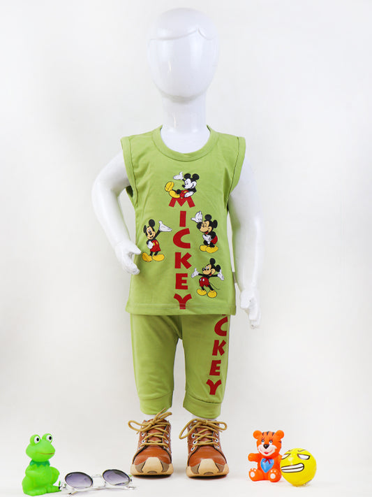 BSS01 SK Kids Sando Suit 1Yrs - 4Yrs Mickey Green