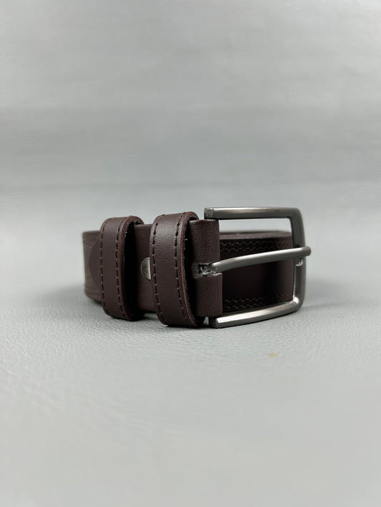 Dark Brown Faux Leather Belt For Men MB29