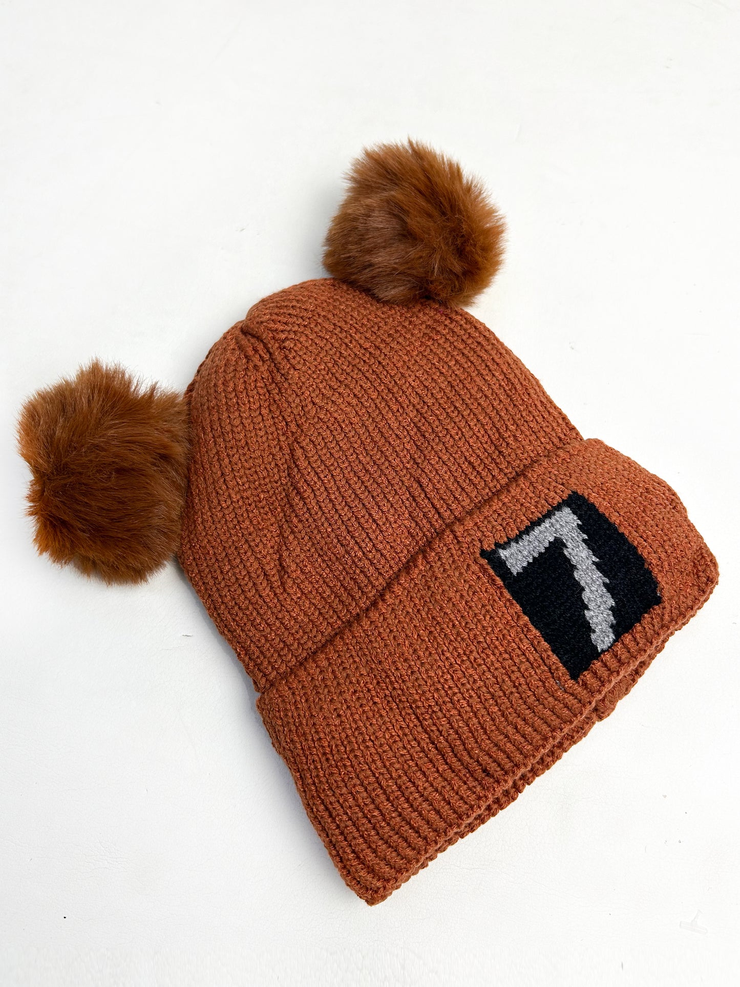 Brown Beanie Winter Caps For Kids/Unisex Winter Hat/Warm Knitted Beanie for Kids KWC18