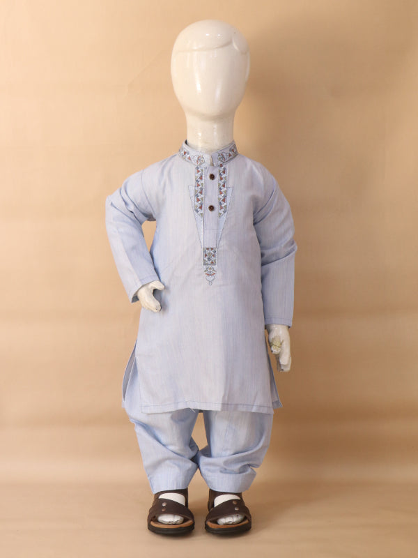 BKS38 IM Boys Shalwar Kameez Suit 2Yrs - 14Yrs Light Blue