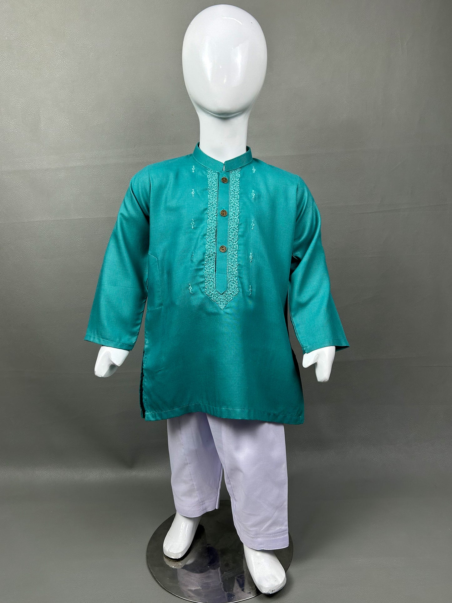 2Yrs - 14Yrs 720 Sea Green Kameez Shalwar Suit For Boys AM BKS119