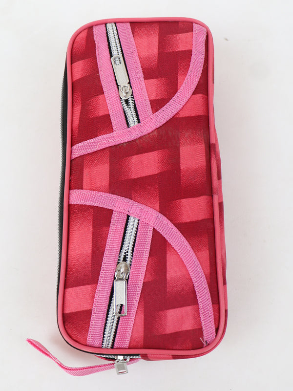 PB26 Checks Pencil Case for Kids Pink