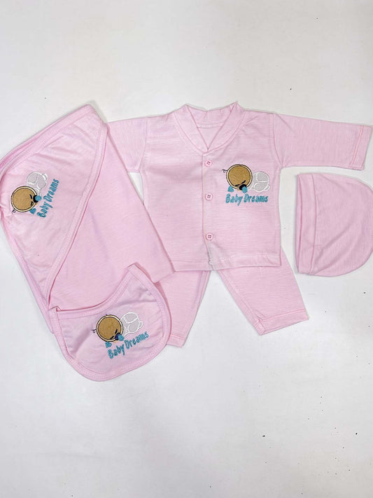 0Mth - 3Mth Pink 5Pcs Gift Set For Newborn HG NBGS240