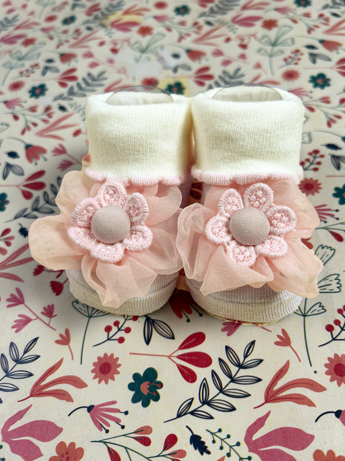Floral Booties For Newborn NB11