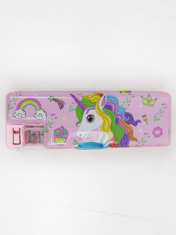 PB18 Pencil Box with 2 Sharpeners For Kids Pink