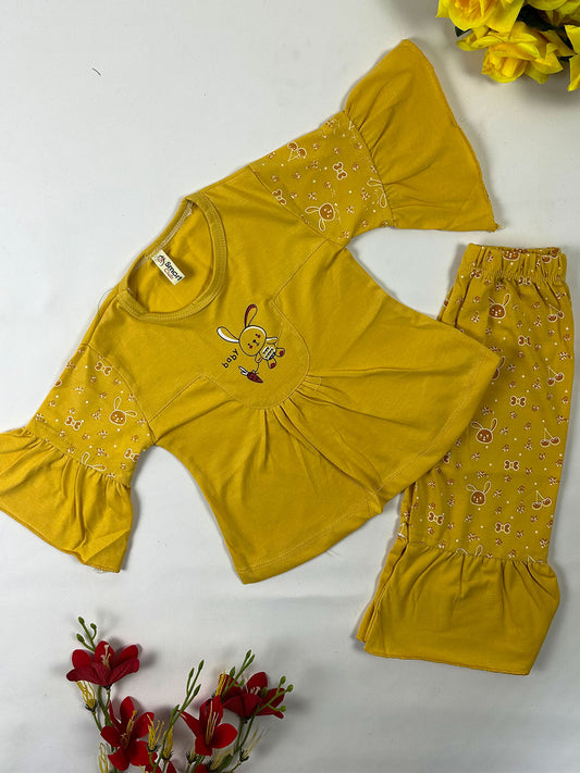 1Yr - 4Yrs Yellow Suit For Girls GS573