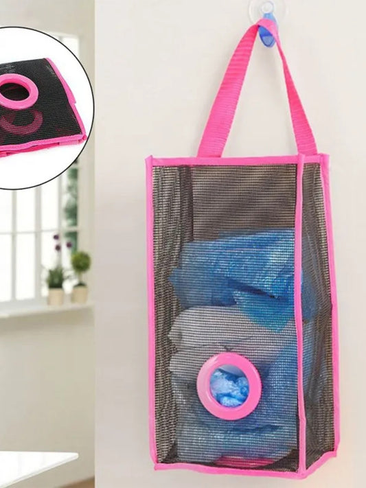 Multicolor Hanging Mesh Disposable Bag Garbage Bag Storage Holder 04