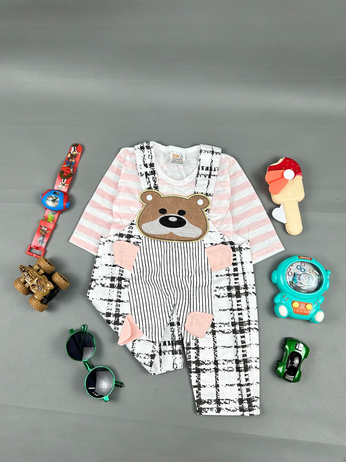 3Mth - 9Mth Bear Light Green Romper For Newborn HG NBR44