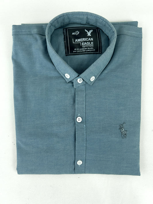 Blue Shade Chambray Casual Shirt For Men MCS96