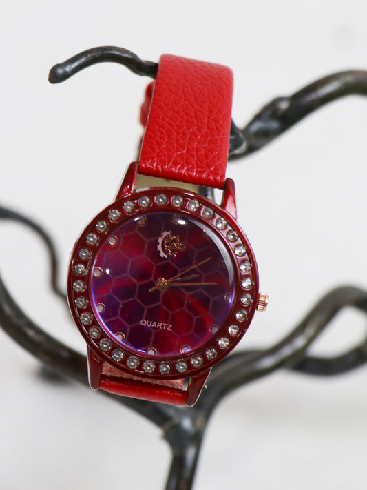 Stylish ATS Wrist Watch for Women Red