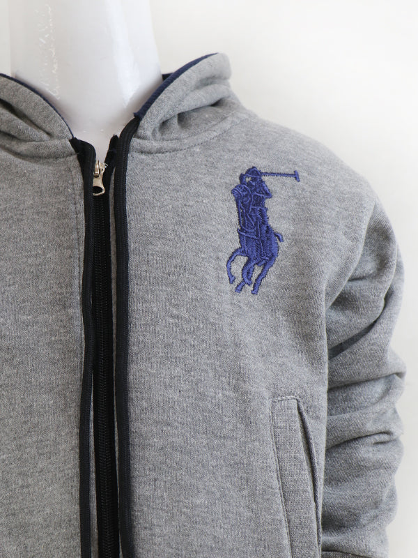KH12 Kids Zipper Hoodie 2.5Yrs - 8Yrs Polo Grey