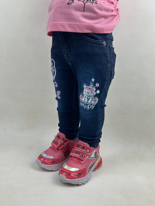 2Yrs - 9Yrs Teal Blue Stretchable Denim Jeans For Girls GJ16