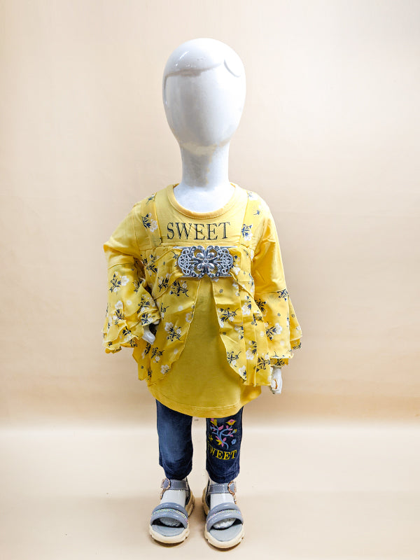 2Yr - 5Yrs Sweet Yellow Suit For Girls BG GS66