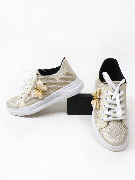 Golden Butterfly Sneakers For Women/Girls SC GWS01