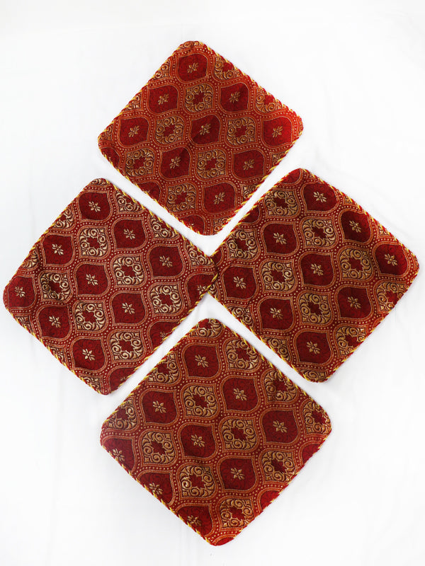 Red Pack Of 4 Pillow/Cushion Cover 14" x 14"