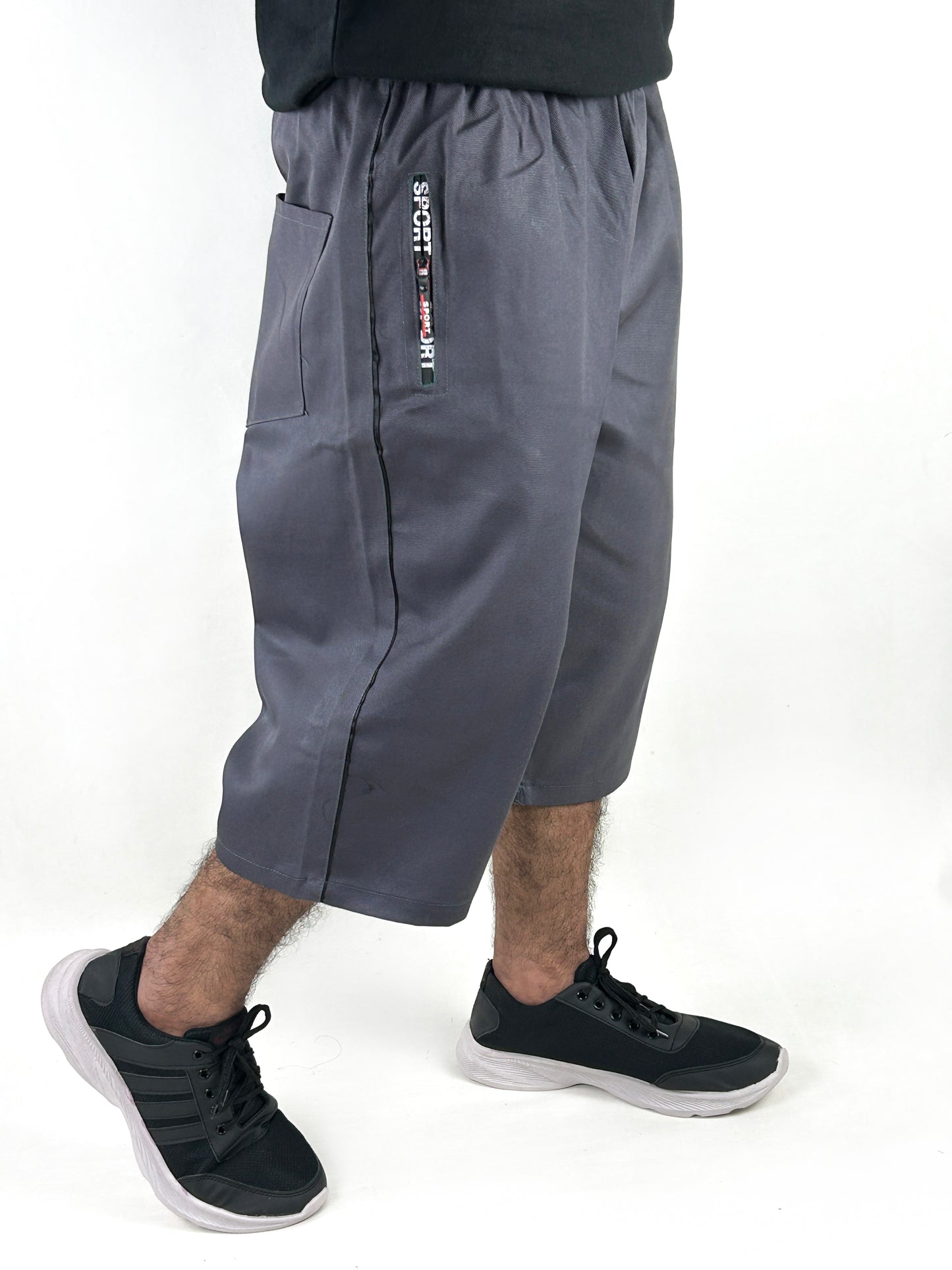 Grey Cargo 3-QTR Short for Men AA MS120