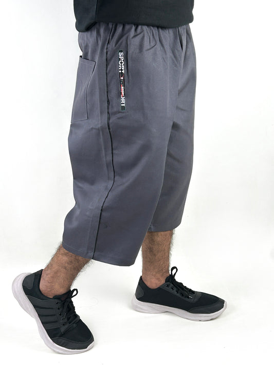 Grey Cargo 3-QTR Short for Men AA MS120