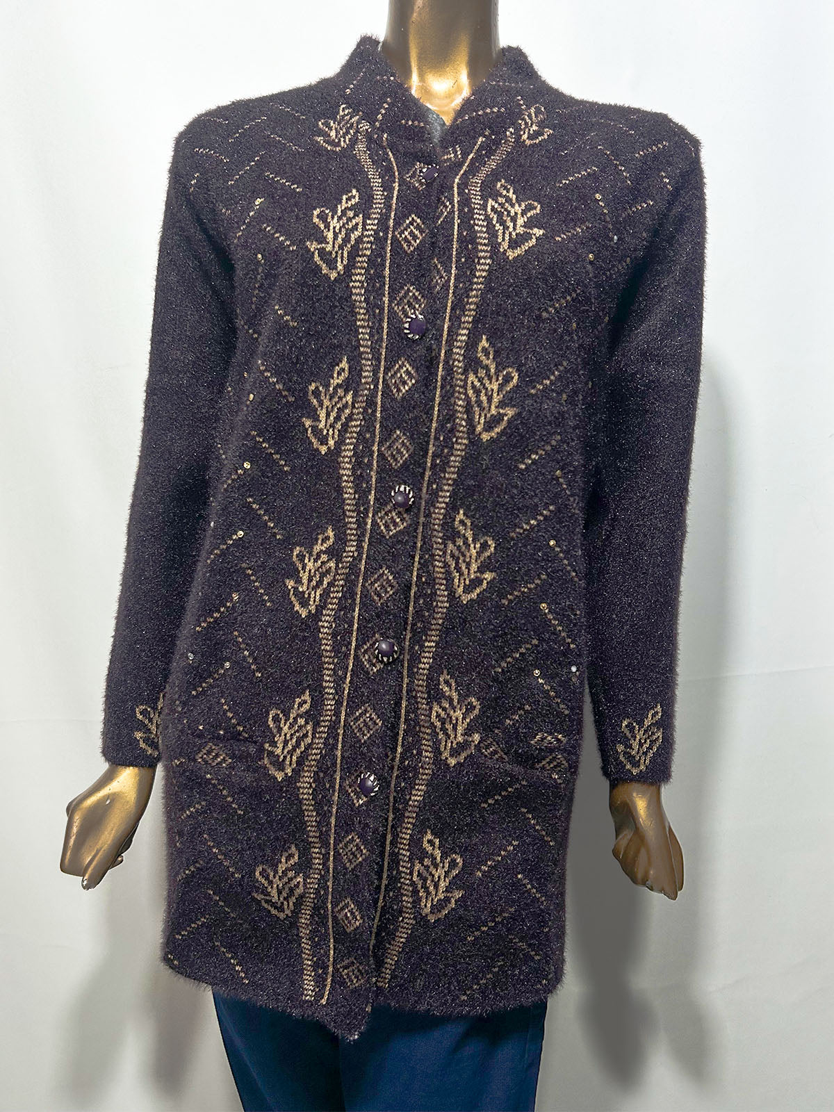 Dark Brown Full Sleeves Sweater For Women WSW121