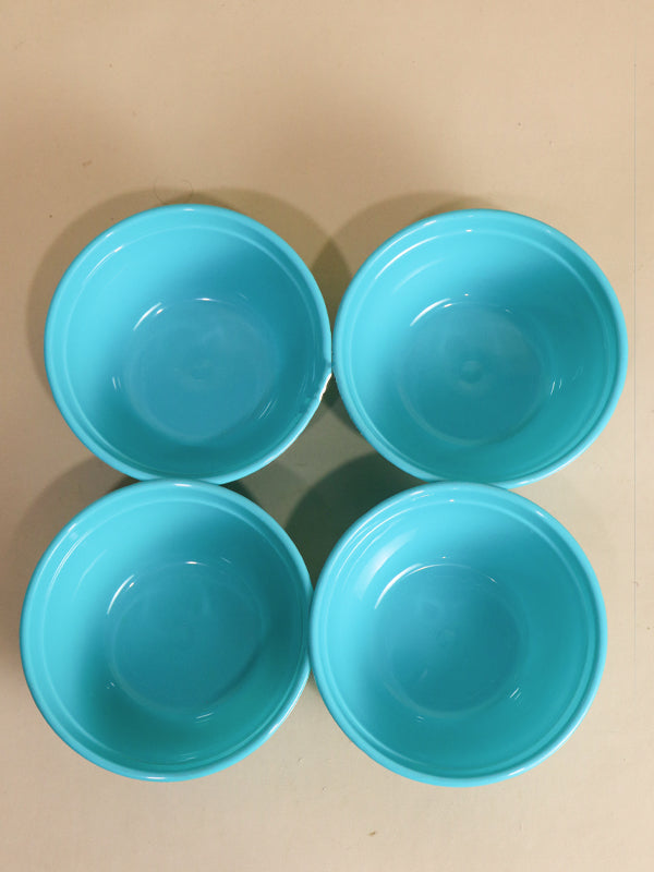 Turquoise  Pack Of 4 Plastic Bowls MB13