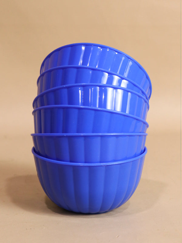 Blue Pack Of 6 Plastic Bowls MB14