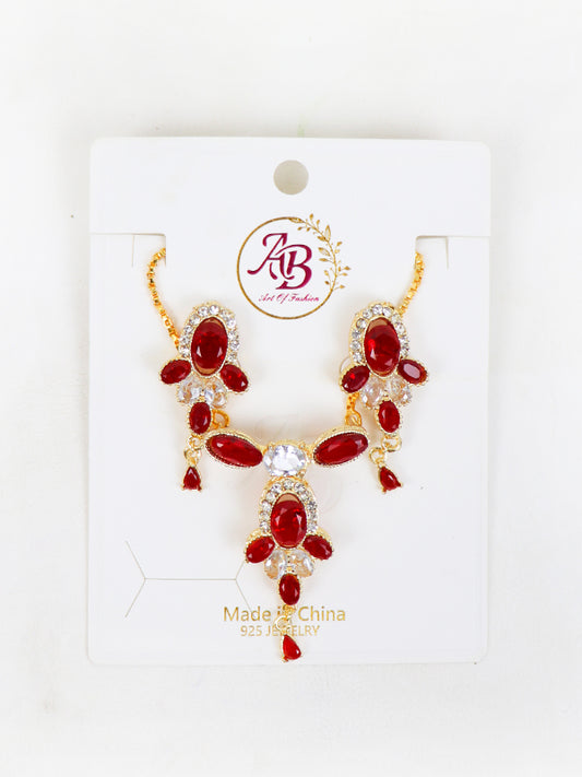 Fancy Necklace D-31 Maroon