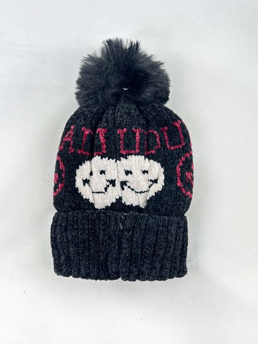 Smile Black Beanie Winter Cap For Kids BWC36