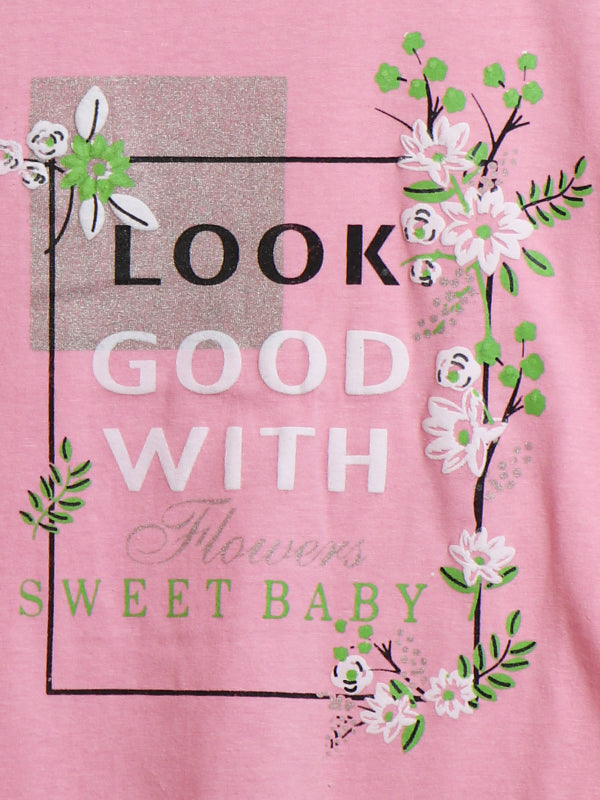 GTS11 M Girls T-Shirt 4Yrs - 7Yrs Look Good Pink