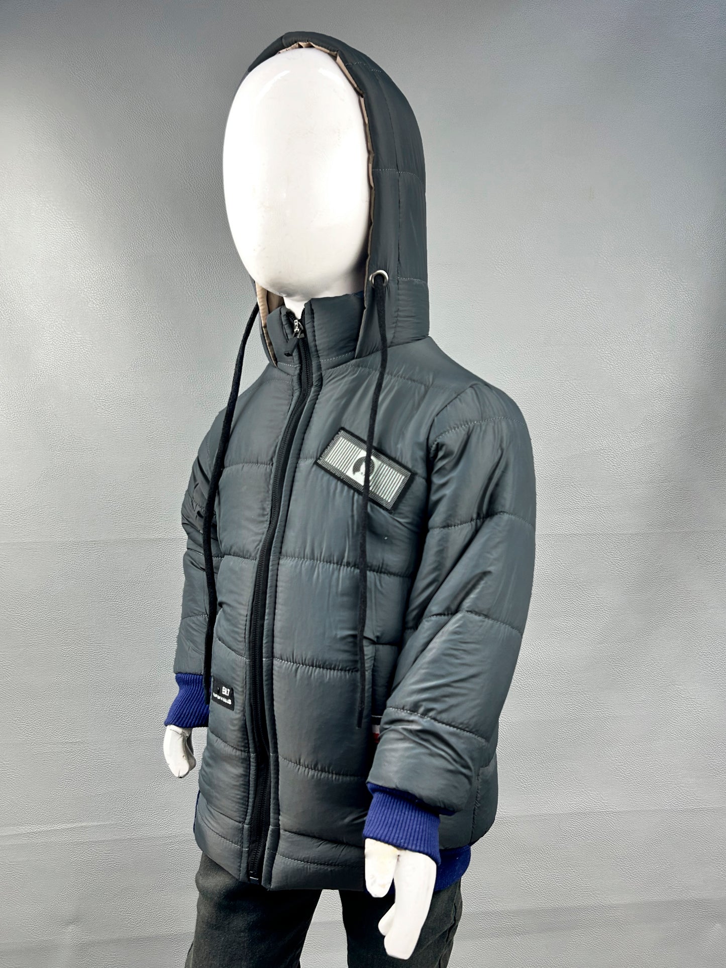 2.5Yrs - 8Yrs Dark Grey Puffer Jacket For Boys NKG KJ27