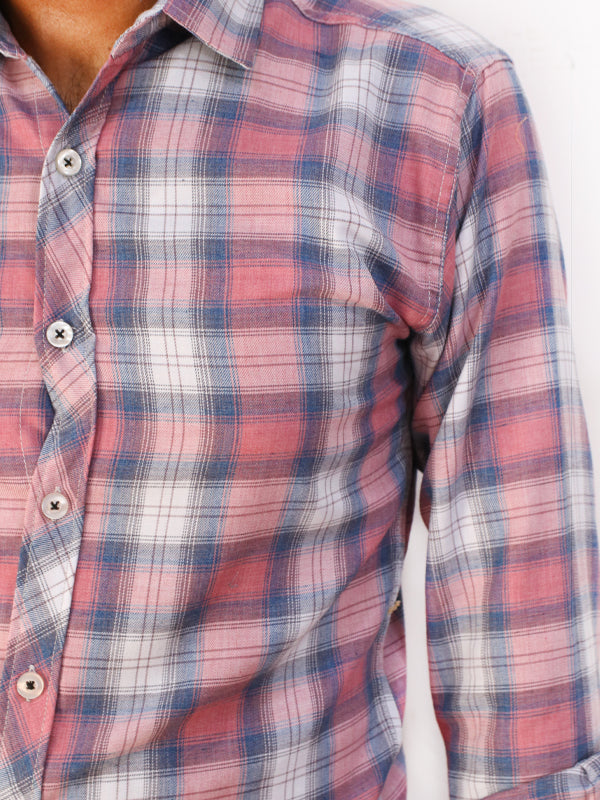 Pink Checks Casual Shirt For Men AZ MCS23