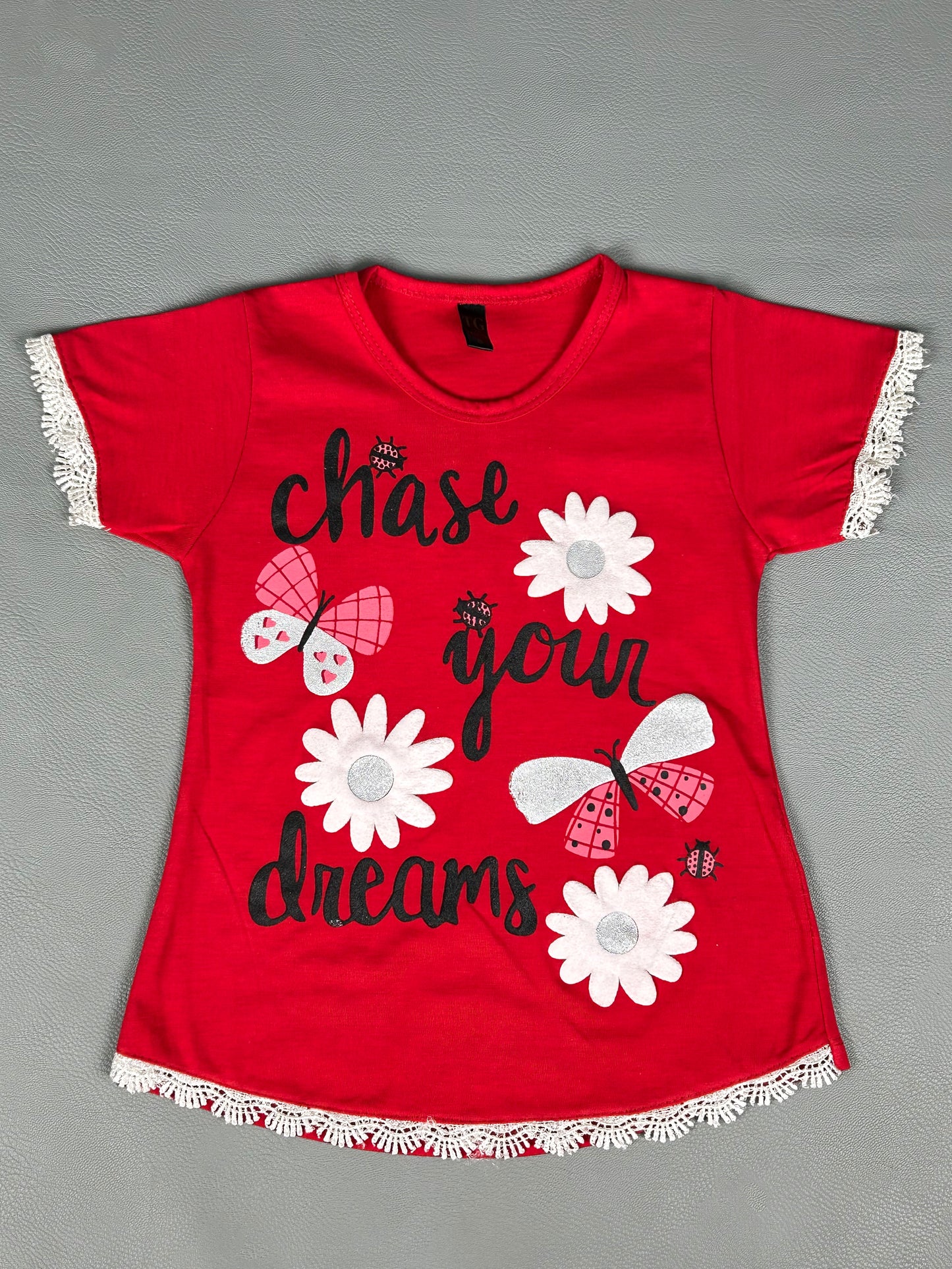 2.5Yrs - 7Yrs Dreams Red T-Shirt For Girls TB GTS26