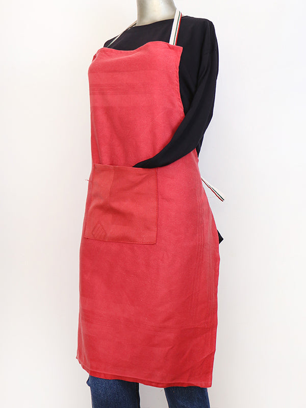 Kitchen Cooking Apron With Front-Pocket Plain Red