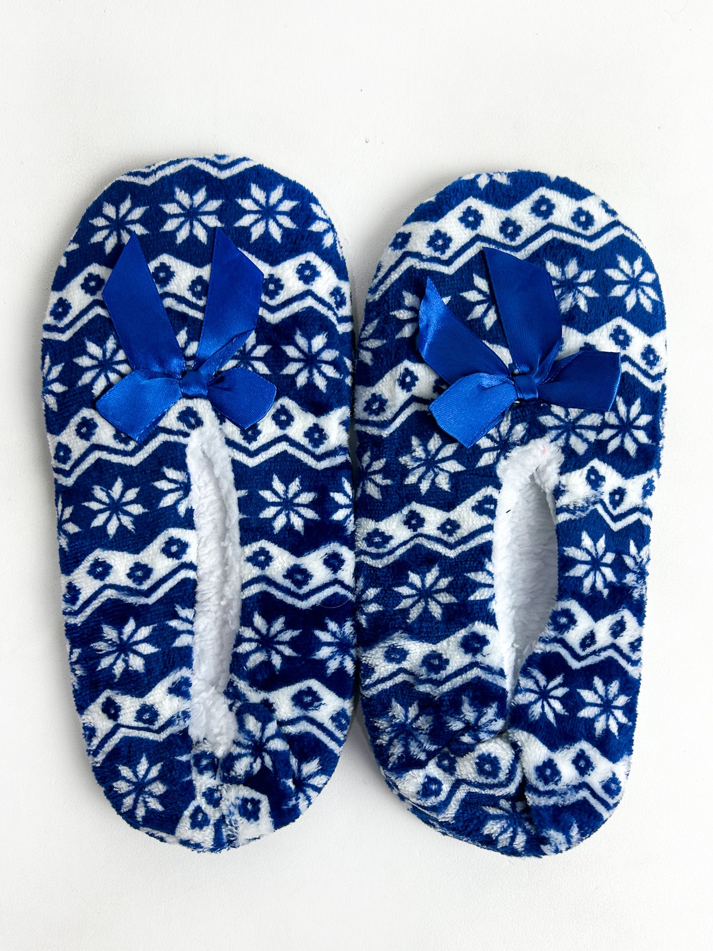 Blue Fuzzy Slipper Socks FSS15