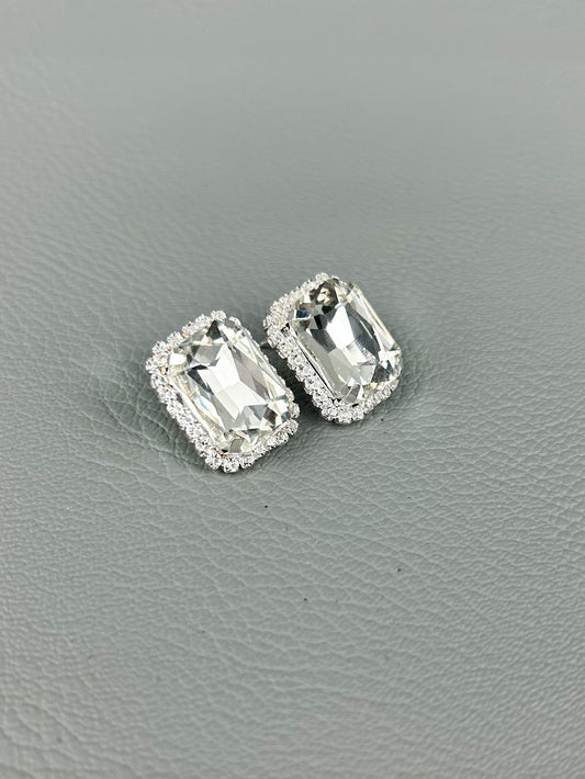 Silver Square Earrings For Women/Girls WER05