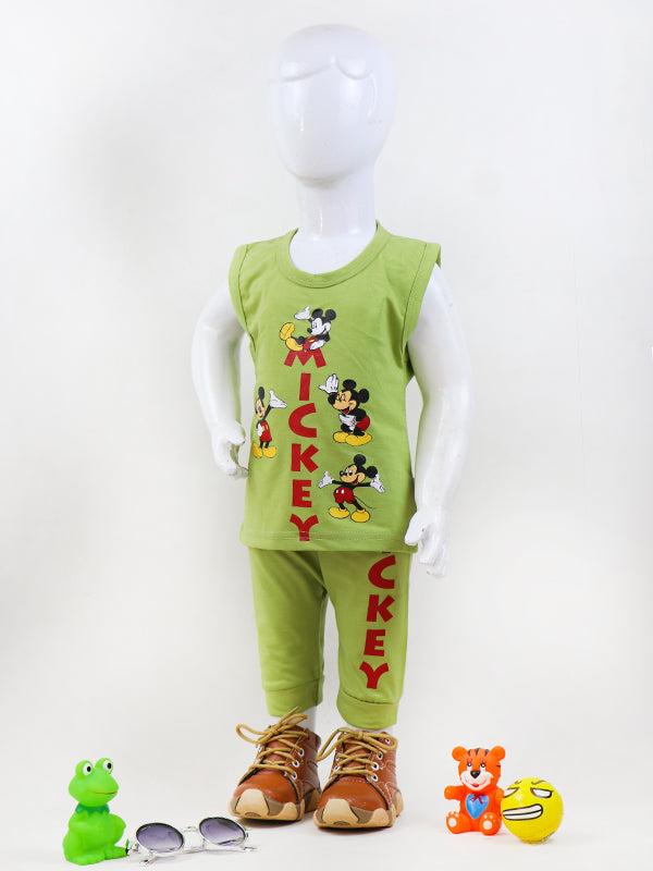 BSS01 SK Kids Sando Suit 1Yrs - 4Yrs Mickey Green