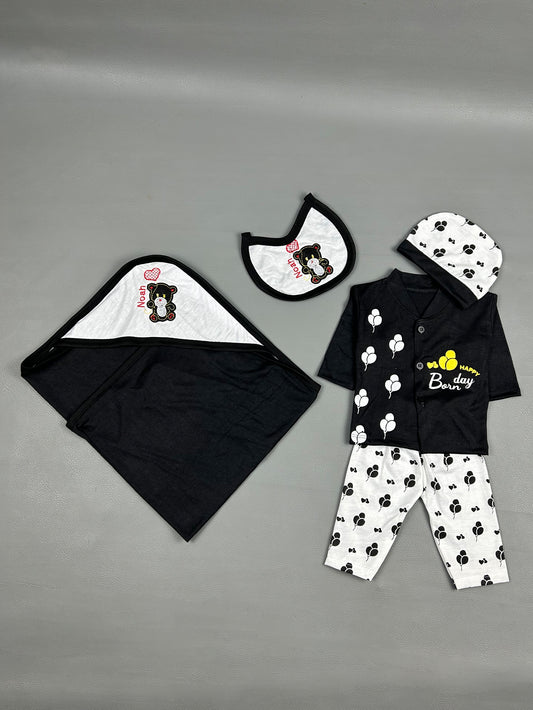 0Mth - 3Mth Happy Black 5Pcs Gift Set For Newborn NBGS131