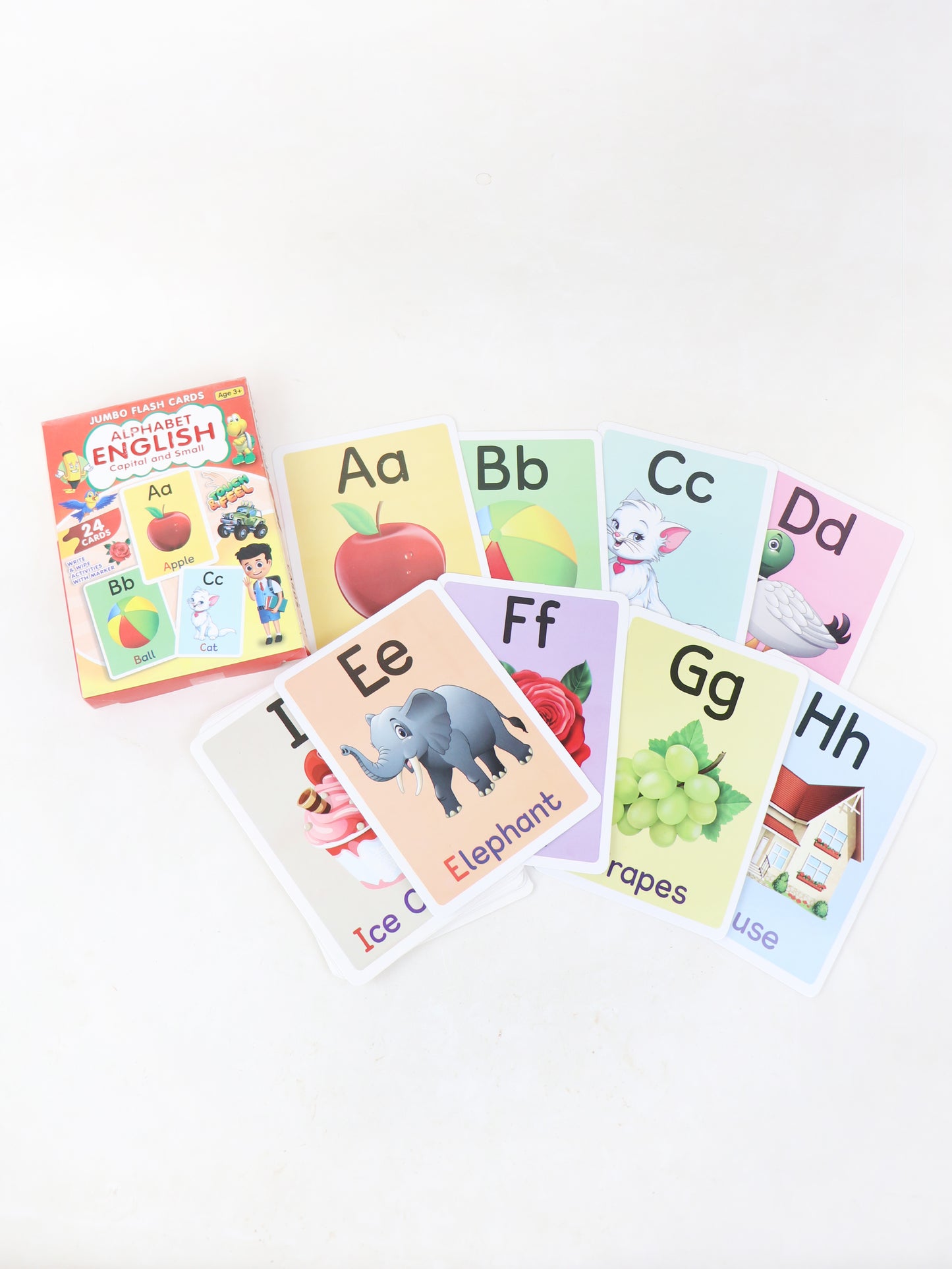 English Alphabets Capital & Small 24 Jumbo Flash Cards