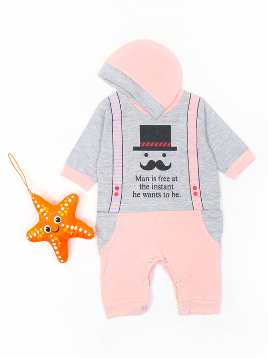 AJ Newborn Baba Suit 0Mth - 3Mth Man Is Free Light Pink