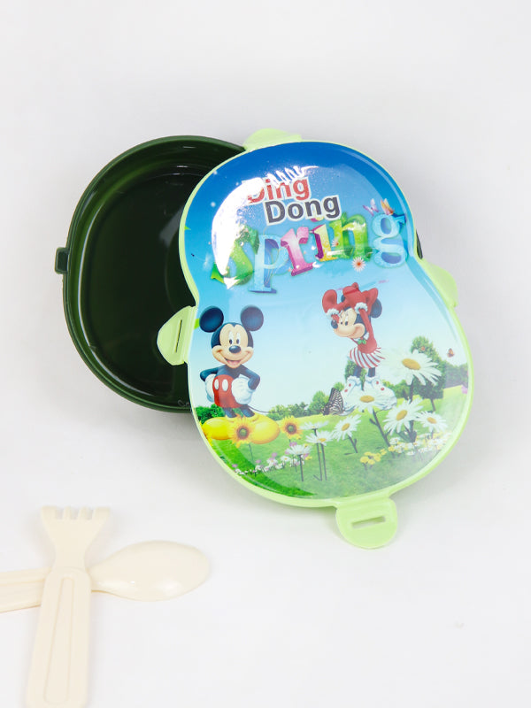 Kids Ding Dong Lunch Box with Fork & Spoon MM Green