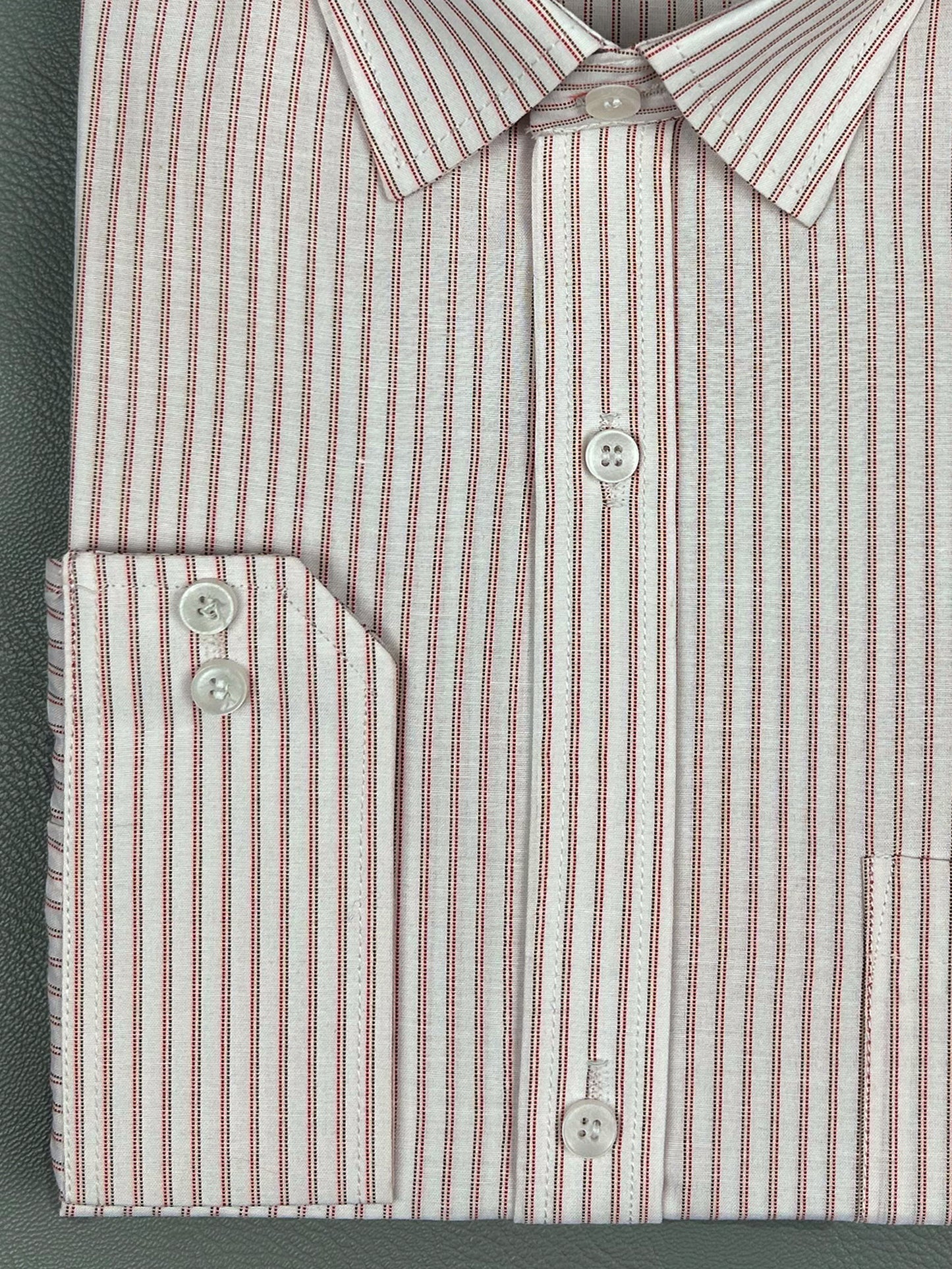 Red Pencil Lines Formal Dress Shirt For Men MFS187