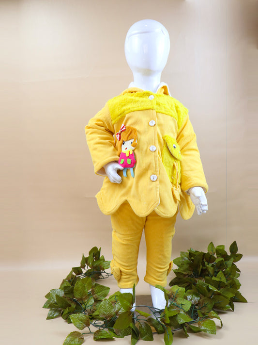 NBYS05 BG Hooded Newborn Baby Suit 0Mth - 6Mth Doll Yellow