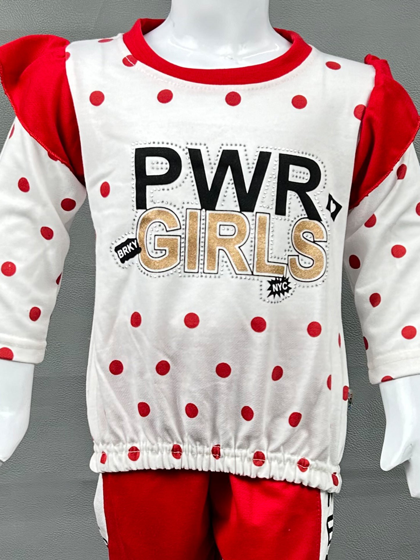 1Yr - 4Yrs PWR Red Suit For Girls SK GS116